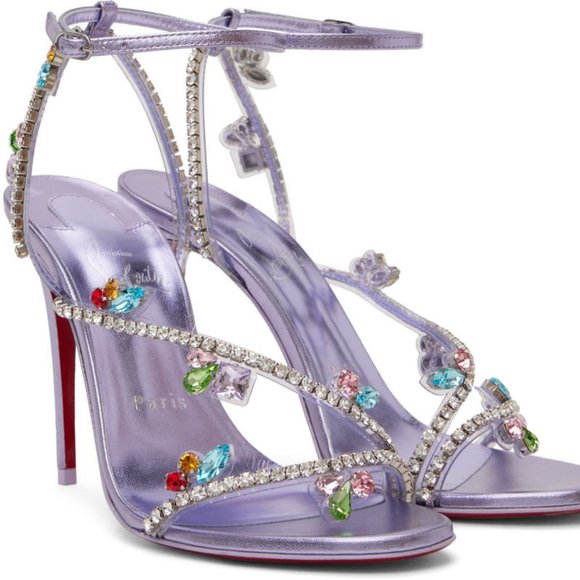 ✨️Limited Edition✨️ CHRISTIAN LOUBOUTIN Joli Queen Crystal Size: 38.5 - Picture 1 of 6